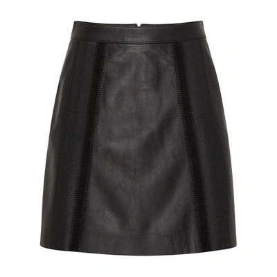 Shop Chloé Leather Skirt In Black