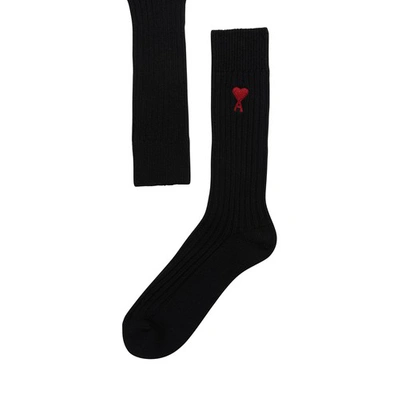 Shop Ami Alexandre Mattiussi Ami De Caur Three Pack Socks In Black