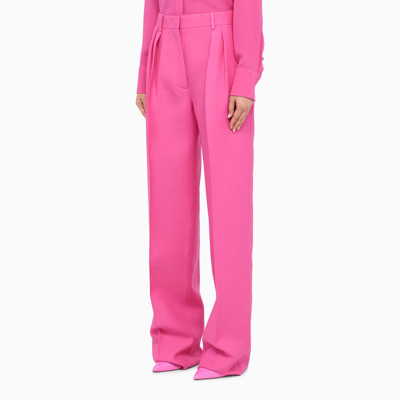 Shop Valentino Pink Pp Trousers In Crepe Couture Women