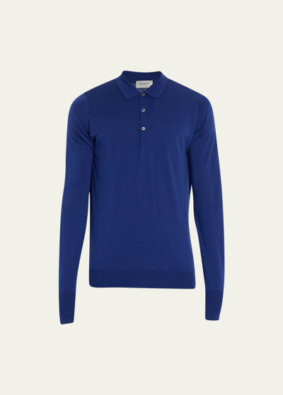 Shop John Smedley Men's Polo Shirt In Lapis Blue
