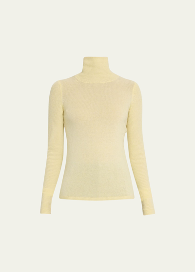 Shop Maria Mcmanus Turtleneck Cashmere Sweater In Lemonade
