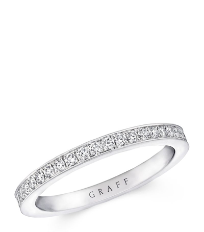 Shop Graff Platinum And Diamond Eternity Ring In Silver