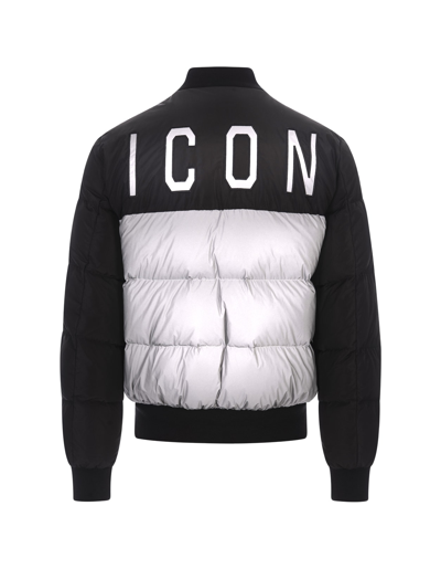 Shop Dsquared2 Icon Puffer Bomber Jacket In Black In Nero