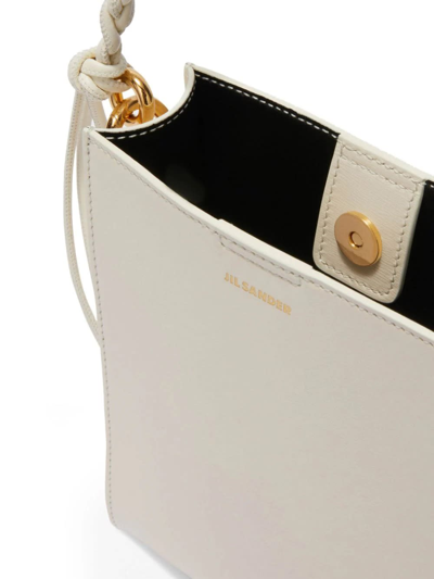 Shop Jil Sander Ivory Tangle Small Shoulder Bag In Bianco