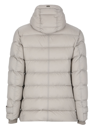 Shop Herno Quilted Down Jacket In Grey