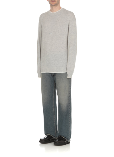 Shop Msgm Wool And Cashmere Sweater In Grey