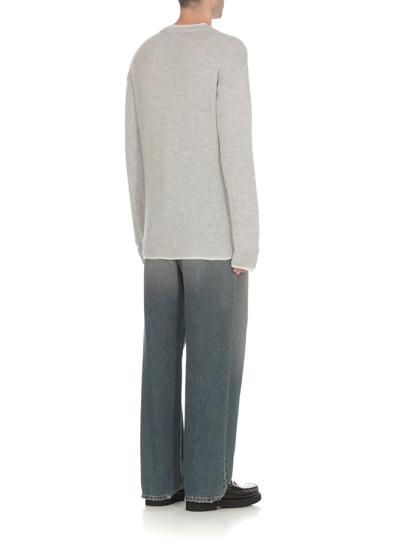 Shop Msgm Wool And Cashmere Sweater In Grey
