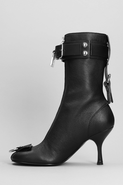 Shop Jw Anderson High Heels Ankle Boots In Black Leather