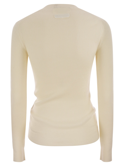 Shop Canada Goose Crew-neck Jumper In Wool In Ivory
