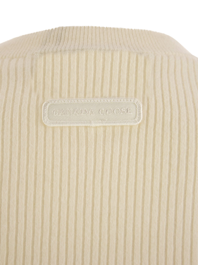 Shop Canada Goose Crew-neck Jumper In Wool In Ivory
