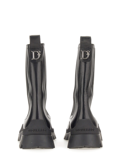 Shop Dsquared2 Leather Boot In Nero