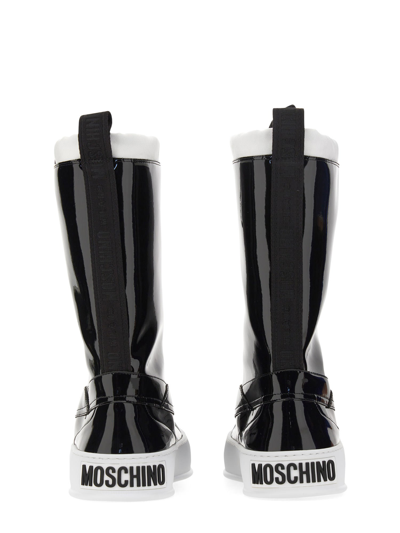 Shop Moschino Boot With Logo In Nero