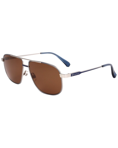 Shop Sergio Tacchini Men's St7005 57mm Sunglasses In Silver