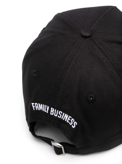 Shop Dsquared2 Black Baseball Cap With  Lettering Print In Nero