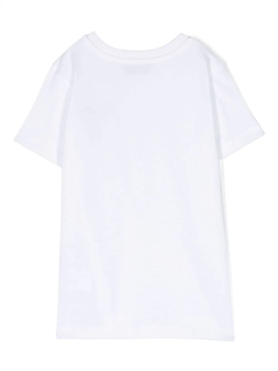 Shop Moschino White T-shirt With Teddy Logo In Bianco