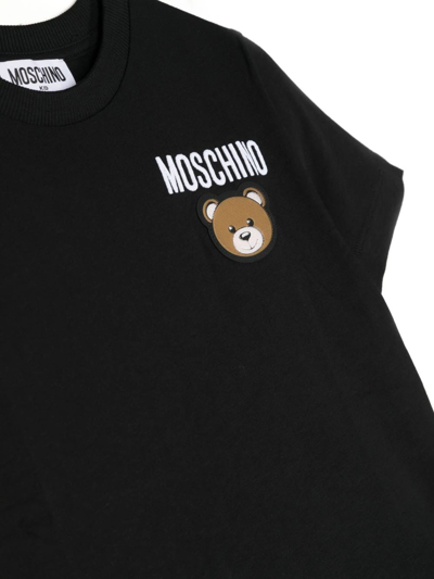 Shop Moschino Black T-shirt With Teddy Logo In Nero