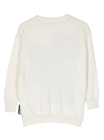 Shop Moschino White Teddy Friends Sweater In Bianco