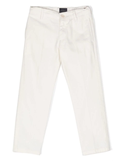 Shop Fay White Chino Trousers In Bianco