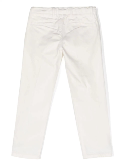 Shop Fay White Chino Trousers In Bianco