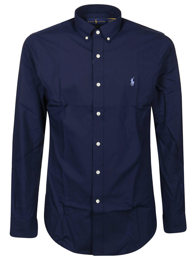 Shop Polo Ralph Lauren Long Sleeve Sport Shirt In Newport Navy