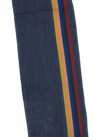 Shop Paul Smith Virgin Wool And Viscose Scarf In Blue