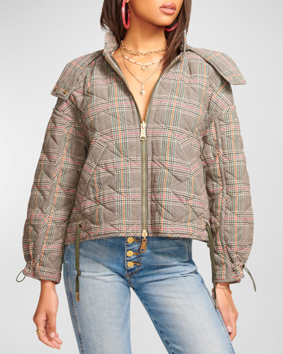 Shop Ramy Brook Reversible Freya Quilted Jacket In Spruce Combo Quil