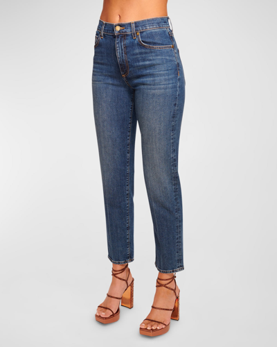 Shop Ramy Brook Brylie High-rise Straight-leg Jeans In Medium Wash
