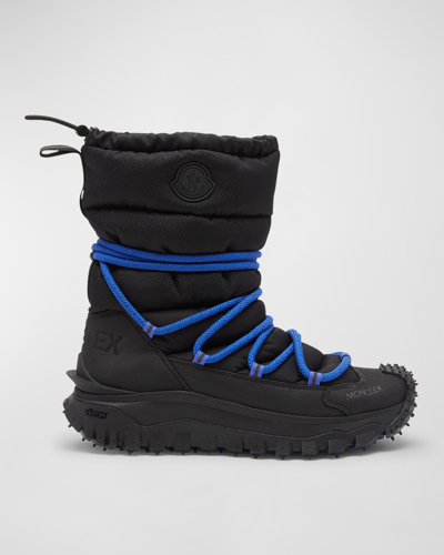 Shop Moncler Men's Trailgrip Apres Quilted Snow Boots In Black