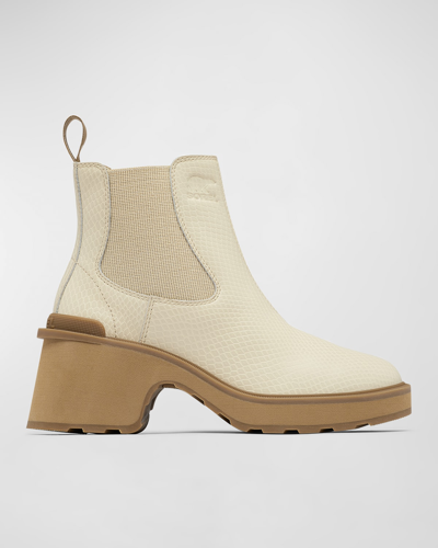 Shop Sorel Hi-line Leather Chelsea Boots In Bleached Ceramic