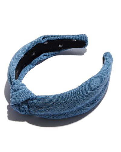 Lele Sadoughi Denim Knotted Headband In Denim