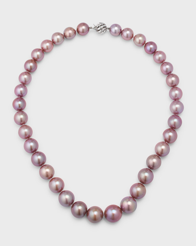 Shop Belpearl 18k White Gold 11-14mm Kasumiga Pink Pearl Necklace