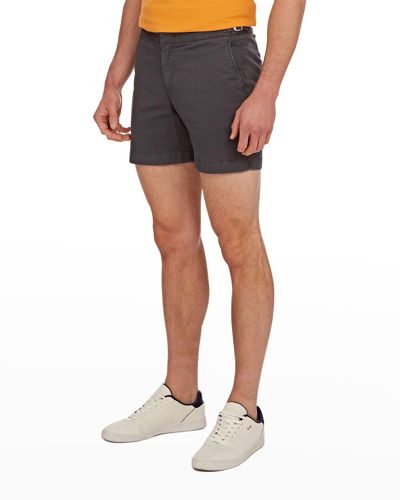 Shop Orlebar Brown Men's Bulldog Cotton Twill Shorts In Cave