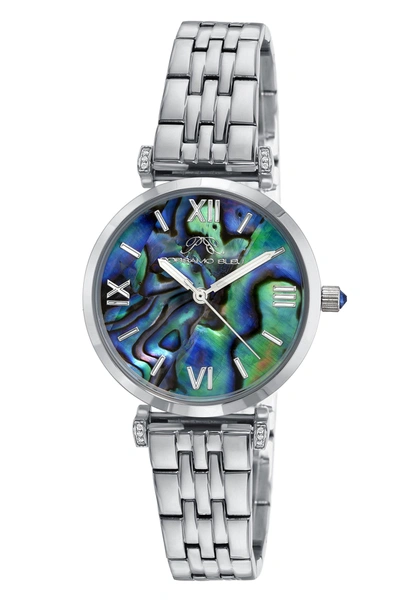 Shop Porsamo Bleu Sylvie Women's Abalone Dial Bracelet Watch In Silver