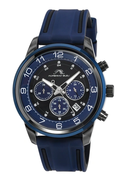 Shop Porsamo Bleu Arthur Men's Chronograph Blue Silicone Watch