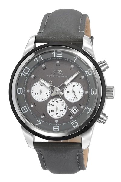 Shop Porsamo Bleu Arthur Men's Chronograph Grey Watch In Black