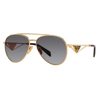 Shop Prada Pr 73zs 5ak5w1 61mm Womens Aviator Sunglasses In Gold