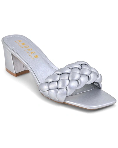 Shop Andrew By Andrew Stevens Aya Sandal In Silver