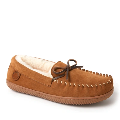 Shop Dearfoams Fireside By  Men's Nelson Bay Water Resistant And Indoor/outdoor Moccasin Slipper In Pink