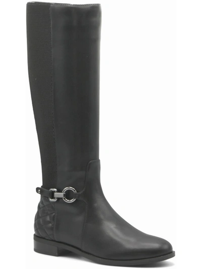 Shop Adrienne Vittadini Keven Womens Riding Round Toe Knee-high Boots In Black