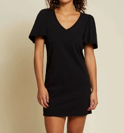 Shop Nation Ltd Mallory Flutter Sleeve Dress In Jet Black