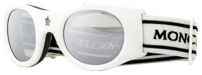 Shop Moncler Unisex Ski Goggles Sunglasses Ml0051 21c Matte White 55mm In Multi
