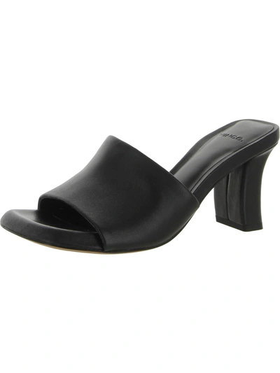 Shop Vince Lulu Womens Leather Square Toe Heels In Black