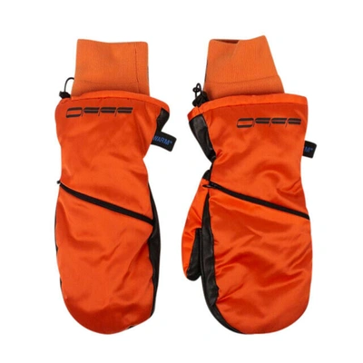 Shop Off-white Orange And Black 'bomber' Mitten Gloves In Red