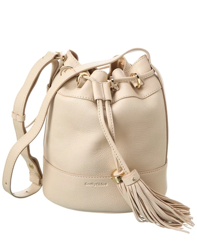 Shop See By Chloé Vicki Leather Bucket Bag In Beige