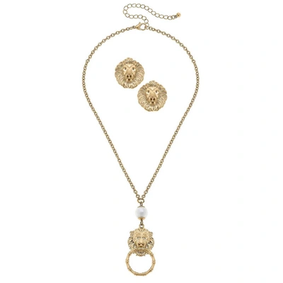 Canvas Style Women's Deanna Necklace And Louise Earring Set In Gold In Gold