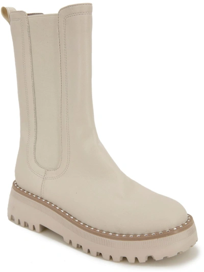 Shop Kenneth Cole New York Radell Womens Mid Calf Embellished Chelsea Boots In White