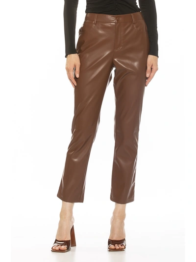 Shop Alexia Admor Mila Leather Pants In Brown