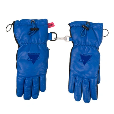 Shop Off-white Cobalt Blue Drawstring Gloves