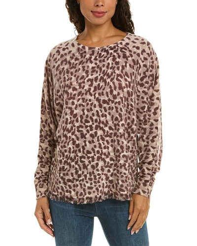 Shop Incashmere Ombre Animal Print Cashmere Pullover In Beige