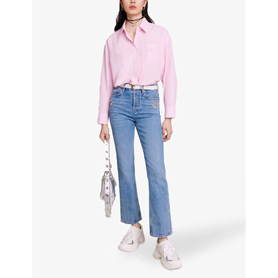 Shop Maje Women's Roses Clemence Pin-stripe Cotton-blend Shirt